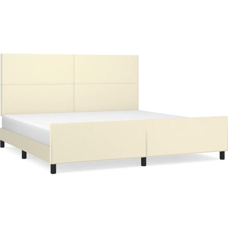 Maison Exclusive - Giroletto con Testiera Crema 200x200 cm in Similpelle (1/5)