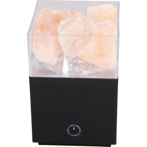 Lampe en sel de l'Himalaya carrée LED multicolore avec télécommande, purificateur d'air à ions négatifs, veilleuse créative pour chambre, livrée avec pierres de sel et télécommande à batterie intégrée (1/5)