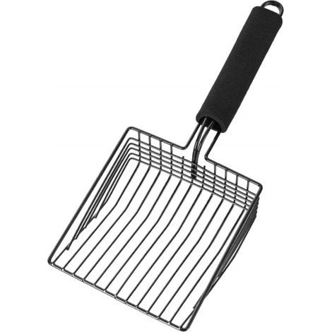 Lot de 2 pelles à litière pour chat en métal – Noires – Pelle robuste (1/5)