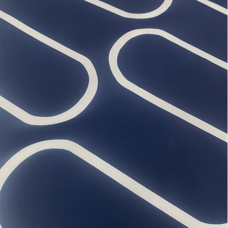 Navy Blue White Linear Curve Wavey Lines Minimalist Feature Wallpaper (1/4)