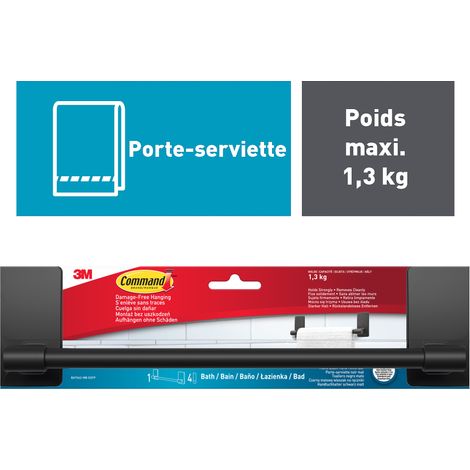 Porte-serviette Command™, noir mat (1/5)