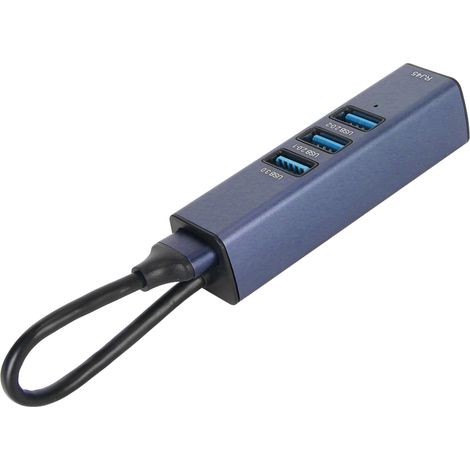 Adaptateur Ethernet USB 3.0 4 Ports Gigabit Aluminium pour PC Mac Ordinateur Portable (1/5)