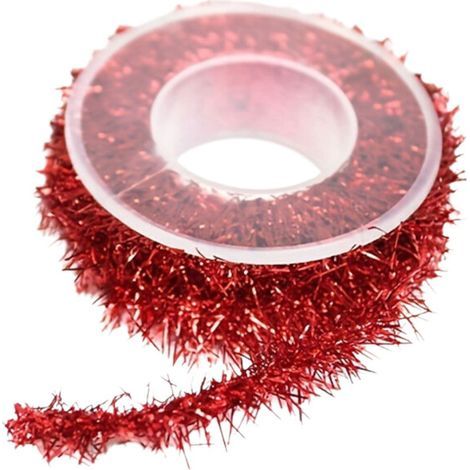 Guirlandes métalliques, ruban de guirlandes,-2,8 mètres rouge (1/5)