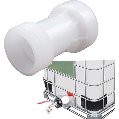 Raccord Adaptateur IBC S60x6 pour cuve 1000L, Joint PVC Inclus PVC durable. Filetage grossier S60x6 des deux côtés. Pour cuve IBC 1000L, récupération d'eau, arrosage jardin. (1/5)