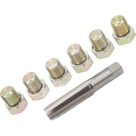 Kit de réparation de filetage de bouchon de vidange d'huile (13 pièces) : vis de carter d'huile M13 x 1,5 mm et outil de refiletage inclus (1/5)