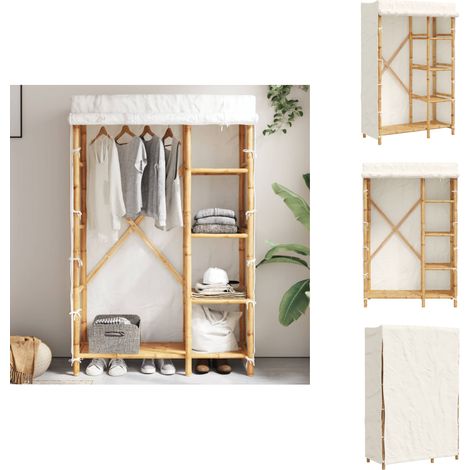 Kleiderschrank 110x45x170 cm Bambus - Bambuskasten - Garderoben - Kleiderschrank - Aufbewahrungsschrank - Zimmerdekor (1/5)