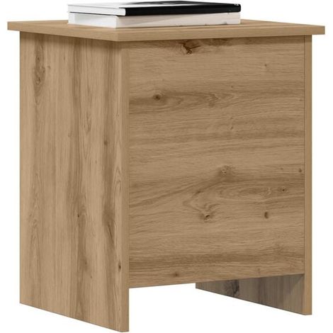 Coffre de Rangement en Bois Massif Chêne, 40x40x50 cm, Boîte de Stockage Robuste avec Couvercle pour Jouets, Coussins ou Linge, Meuble Déco Rustique pour Salon et Chambre (1/5)