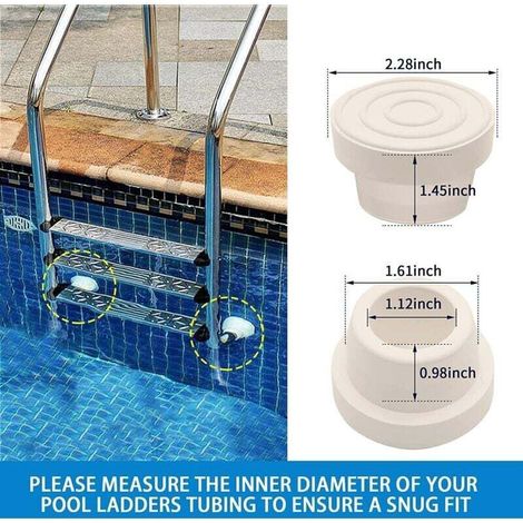 UlisemLot De 4 en Caoutchouc pour Échelle De Piscine Protection D'Échelle Capuchons D'Extrémité D'Échelle Blancs (1/3)