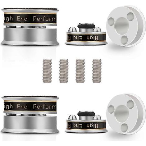 Pieds de support pour enceintes HiFianti-pointespour préamplienceinte ou platine vinylecouleur argent (1/5)