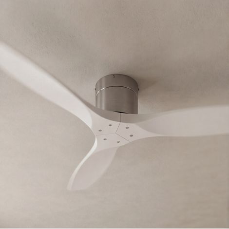 Forlight - Ventilador de Techo Stem Evo, Ø1320mm, Motor DC Silencioso, 30W, 6 Velocidades, Mando a Distancia Incluido, 20-32m², Función Verano/Invierno, Palas Blanco (1/5)