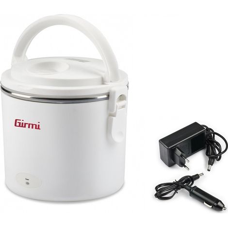 Girmi SC0201 Scaldavivande elettrico 0,7 L 36 W doppio voltaggio 12V 230V contenitore acciaio inox maniglia pieghevole colore Bianco (1/5)