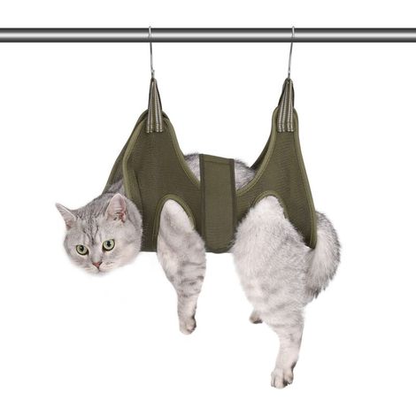 Imbragatura a forma di amaca per la toelettatura di gattini e cuccioli, borsa per tenere gli animali domestici in posizione amaca, imbracatura per la toelettatura di cani con artigli e orecchie/occhi (1/4)