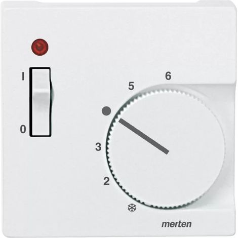 MERTEN 536119 ZENTRALPLATTE FÜR RAUMTEMPERATURREGLER-EINSATZ MIT SCHALTER, POLARWEIß, SYSTEM M (1/2)