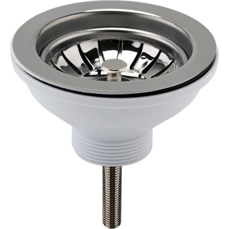 Nuie Kitchen Sink Waste with 90mm Strainer without Overflow - Brushed Nickel (1/2)