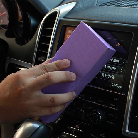 Éponge multifonction PVA pour lavage de vitres auto, absorbe poussière et saleté, chiffon nettoyant absorbant violet (1/4)