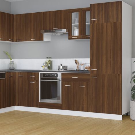Hängeschrank Lyon Glas Braun Eiche-Optik 60x31x60 cm Holzwerkstoff