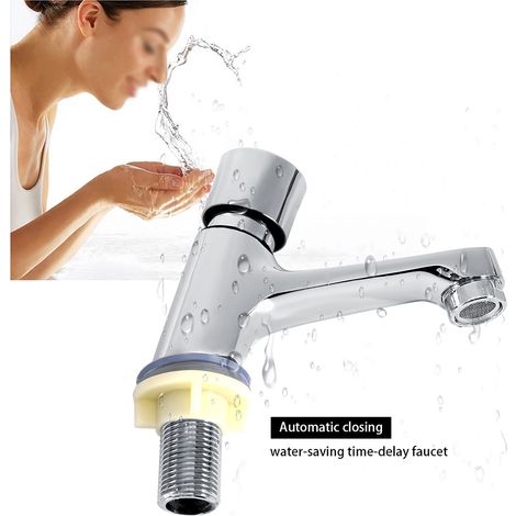 Robinet de lavabo/lavabo à filetage interne G1/2 avec temporisation de 96° (1/5)