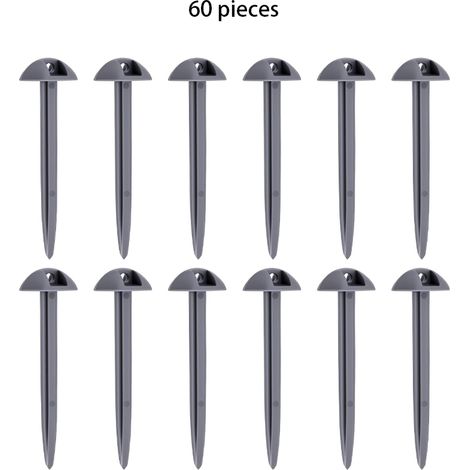 (60er-Packung, 9,5 cm) Graue, pilzförmige Zeltnägel zur Befestigung von Gurten und Planen am Boden – ideal zum Wandern und Gärtnern (1/5)