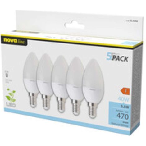 NOVA LAMPADA LED OLIVA E14 4,9W 4000K 5 PZ - 1 pezzo