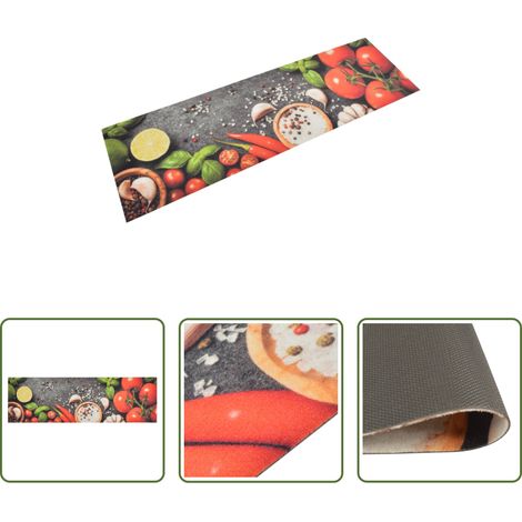vidaXL Samt - Küchenteppich Waschbar Gemüse 45x150 cm Samt (1/5)