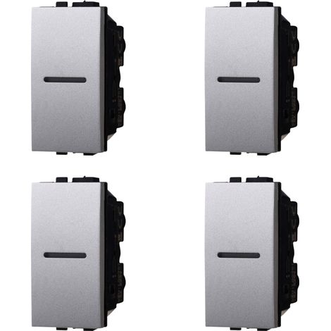 gloca Pulsanti 1P Assiali Compatibili Living (Grigio, 4 Pezzi) (1/4)