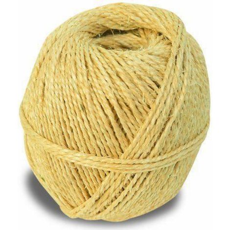 Ficelle Sisal - Diamètre 2,8 mm - Résistance 88 kg - Longueur 90 m - Poids 500 g - Pour Usage Ménager et Artisanal