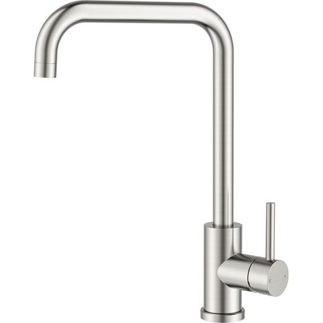Robinet Cuisine, Mitigeur Cuisine Pivotant à 360, Acier Inoxydable, Forme en L Monolevier pour 1 Trou, Hauteur du Robinet 371 mm (1/5)