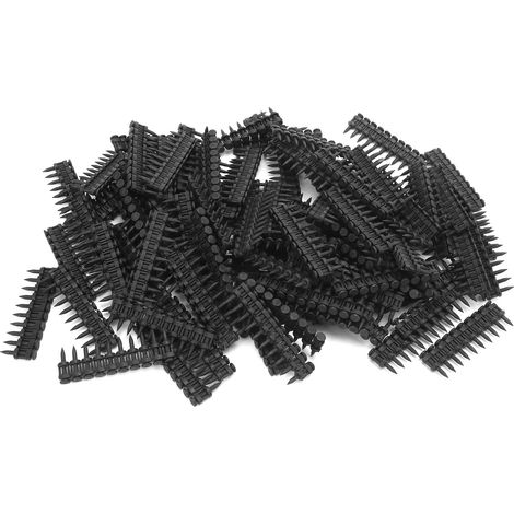 1000 clous plastiques de fixation pour portes et fenêtres, clous noirs pour pistolet à gaz, pointes de 3/4 pouce, lot de fixation robuste (1/5)