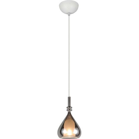 Hängelampe Pendelleuchte Deckenleuchte Metall weiß E14 1-flammig H 200 cm (1/5)