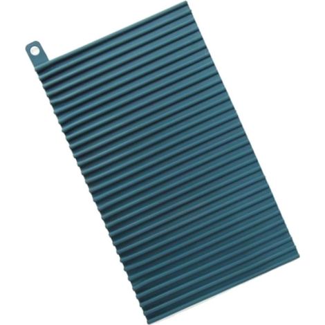 Sottopentola grande in silicone per piani cucina, ideale per pentole e padelle calde (30 x 18 cm) – Tappetino resistente al calore – Sottopentola rettangolare antiscivolo (blu) (1/5)