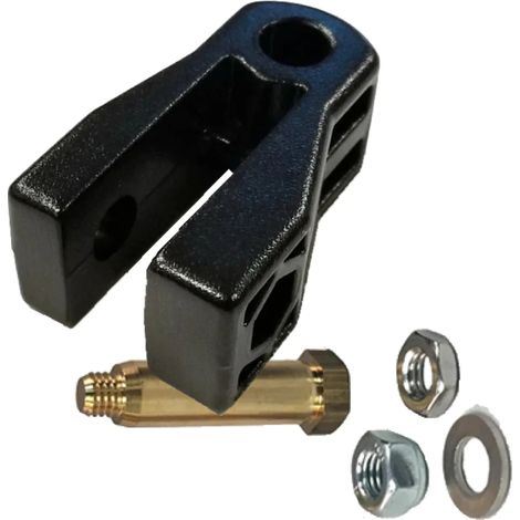 Fourche en aluminium pour vérins FAAC 400/402/422 – 2 broches en laiton incluses – Dimensions 7x6x5cm pour motorisation de portail (1/5)