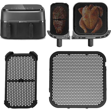 Grille Anti Projection pour Philips 3000 Dual Basket,2 Pcs Réutilisable Accessoires Air Fryer Moule Air Fryer Plat Silicone