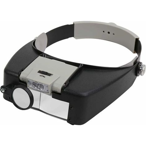 Lente d'ingrandimento con fascia e lampada frontale a LED, lente d'ingrandimento da gioielliere, 1,5X, 3 X, 8,5X, 10x (1/5)