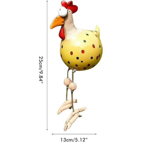 Statues de Poulet Jardin Décoration, Poulet en Résine Drôle Décoration de Jardin en Forme de Poule Figurine Animaux Sculptures (1/3)