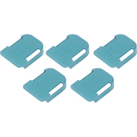 Cinq supports muraux bleus pour batteries adaptés aux batteries d'outils lithium-ion 18V Matkita/Bosch telles que BL1860, BL1850 et BAT609. (1/5)