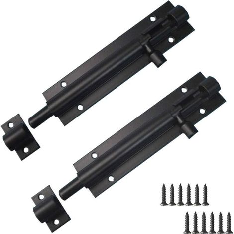 2 pièces loquet de porte Serrure à pêne, acier inoxydable loquet à pêne Serrure coulissante pour fenêtre de porte de jardin de porte d'entrée, 5 pouces