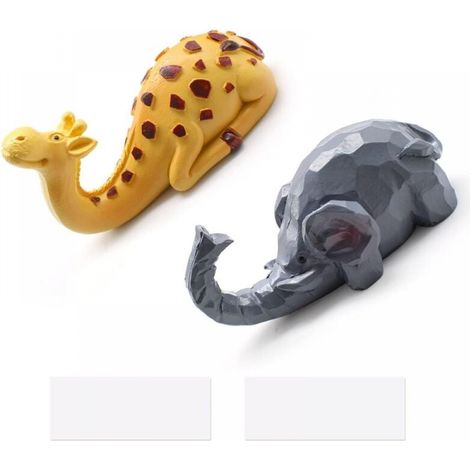 (2 Pcs)Cartoon Animal Adhesive Hooks, Children's Cartoon Hook, Cute Animal Hook, Suitable for Living Room, Kitchen, Bathroom (1/5)