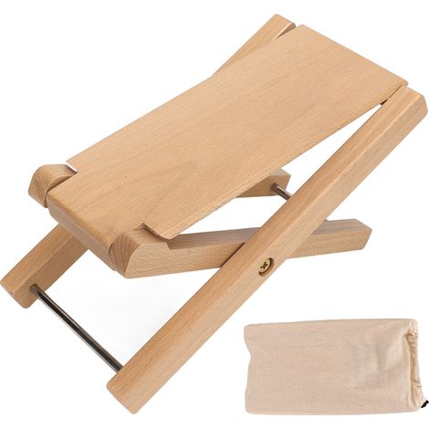 Repose-pied pour guitare en bois robuste, style élégant, 3 hauteurs réglables, pliable, tabouret de pied pour guitariste, hêtre (1/5)