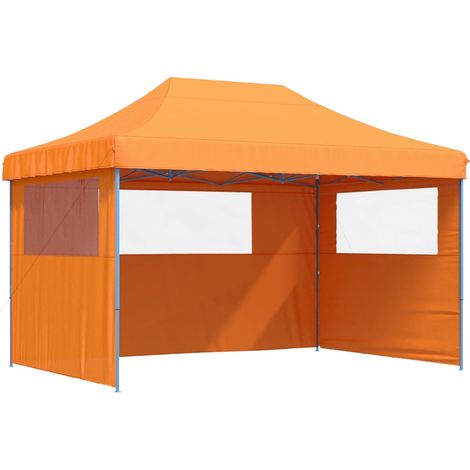 Tienda de fiesta plegable Pop-Up 3 paredes laterales naranja vidaXL