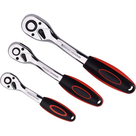 Jeu de 3 clés à cliquet, clé à cliquet rapide universelle à 72 dents, outil de réparation à la main pour meubles, appareils électriques, vélos automobiles réparatio
