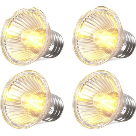 E27 Ampoule Chauffante 50W Tortue Lampe Chauffante pour Animaux de Compagnie 120V UVA + UVB E27 Ampoule Reptile Aquarium, Ampoules pour Habitat pour Animaux (4pcs) [Classe énergétique G] (1/5)
