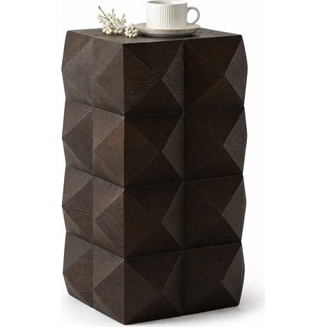 CHICFURN Tavolino da appoggio retrò 37 x 30 x 60 cm in legno e MDF marrone senza montaggio (1/5)