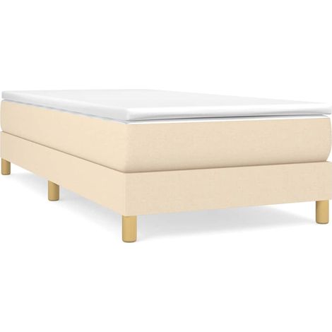Maison Exclusive - Sommier à lattes de lit avec matelas Crème 80x200 cm Tissu (1/5)