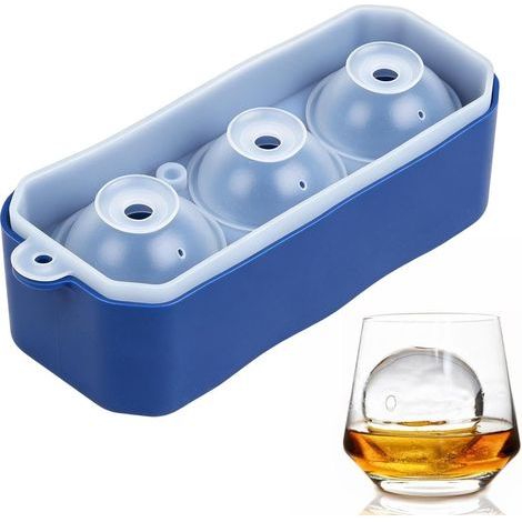 Große runde Eiswürfelform, Silikonform mit leicht zu lösender Oberfläche, Eiswürfelform mit stabiler Schicht, Küchenaccessoire für Cocktails mit raffinierter Textur, 91 g, ideal für Whisky etc. (1/5)