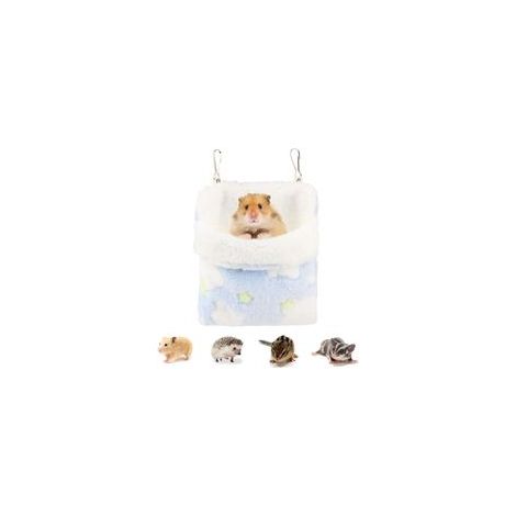Sacco a pelo per petauri dello zucchero, sacco amaca caldo per criceti, amaca per piccoli animali domestici, adatto a criceti, topi, ricci, scoiattoli e altri piccoli animali (blu). - Crezuo