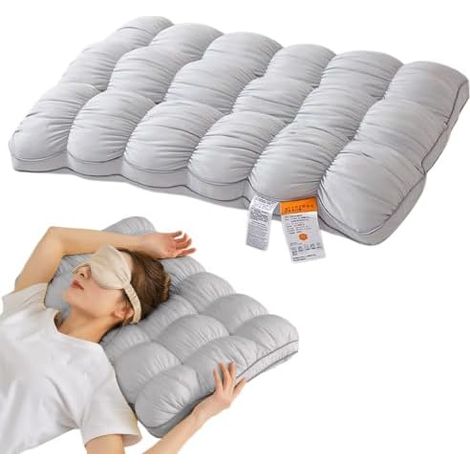 Almohada refrescante Mellow Puff para quienes duermen de lado o boca arriba: almohada suave, ligera y transpirable para dormitorio, sofá, viajes, tamaño estándar para adultos. (1/5)