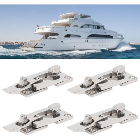 Hochleistungsfähiges, stoßfestes Klemmschloss aus Edelstahl 316, erhältlich im 4er-Pack. Hardware, abschließbare Edelstahlriegel. (1/5)