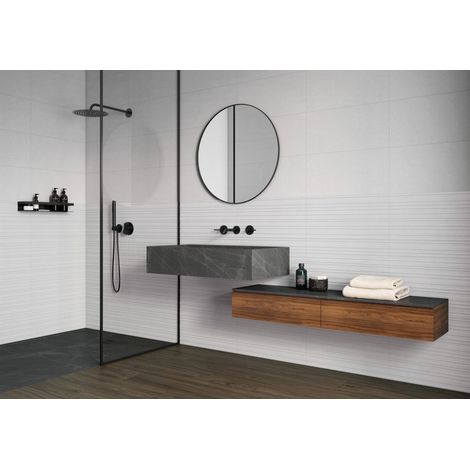 Pau – Azulejo de pared pasta blanca · interior - Perla - 30x60 cm Relieve Mahon (pared) - Caja · 8 piezas (1,44 m²) (1/5)