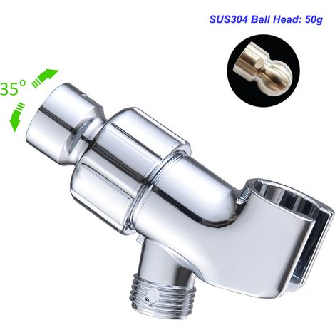 Inverseur de douche en cuivre à 3 voies avec rotule à 35° — Adaptateur de douche intégré et support de douche inclus (1/4)