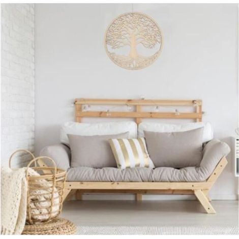 Arbre de Vie en Bois, Décoration Murale 30cm, Symbole Spirituel en Bois